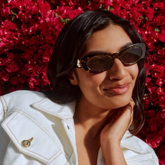 JIMMY CHOO Tortoise Brown JC5038BU Sunglasses NWT - Picture 2 of 12